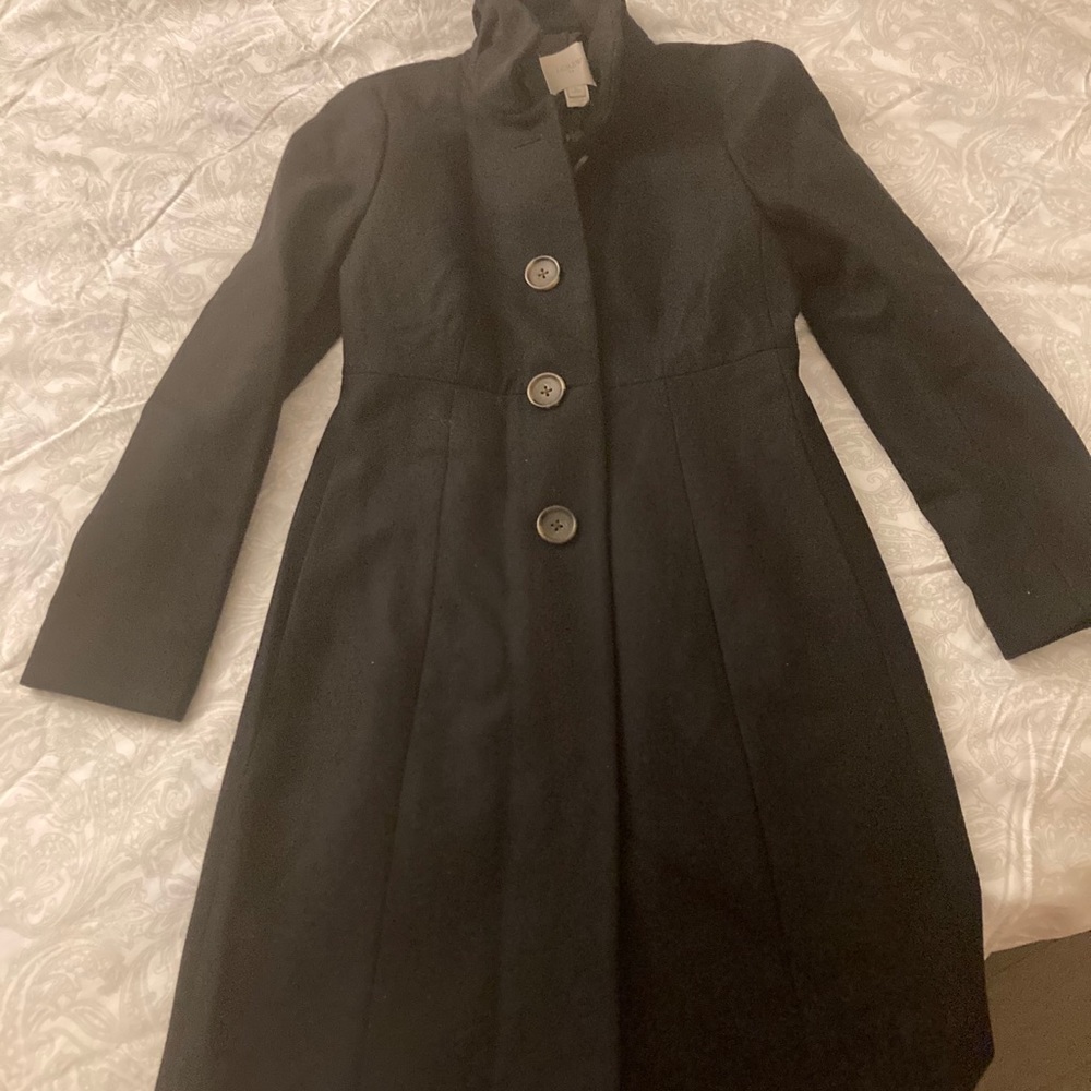 Stylish black wool J Crew factory coat.